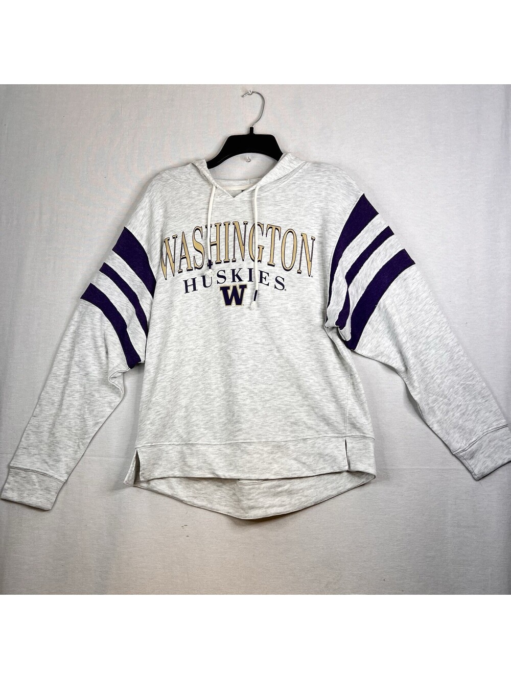 CSA Washington Huskies Hoodie Grey Purple Striped Sleeve Pullover Men’s M